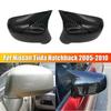 For Nissan Tiida Hatchback 2004-2010 ABS Car Rearview Side Mirror Cover Wing Cap Exterior Door Housing Trim Adhesive Sticker