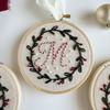Embroidered Christmas Ornaments Personalized Initial A–Z Monogram Embroidery Set Mini
