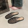 Fashion Women's Shoes 2025 Summer New Mesh Woven Hollowed-out Breathable Ladies Slippers for Women Flat Bottom Sandals Zapatos De Mujer