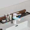 Walnut Toilet Sink Mirror Shelf Faucet Washbasin Sink Wall-mounted Storage Racks Bathroom Rack Toilet Kitchen Shelf No Punch
