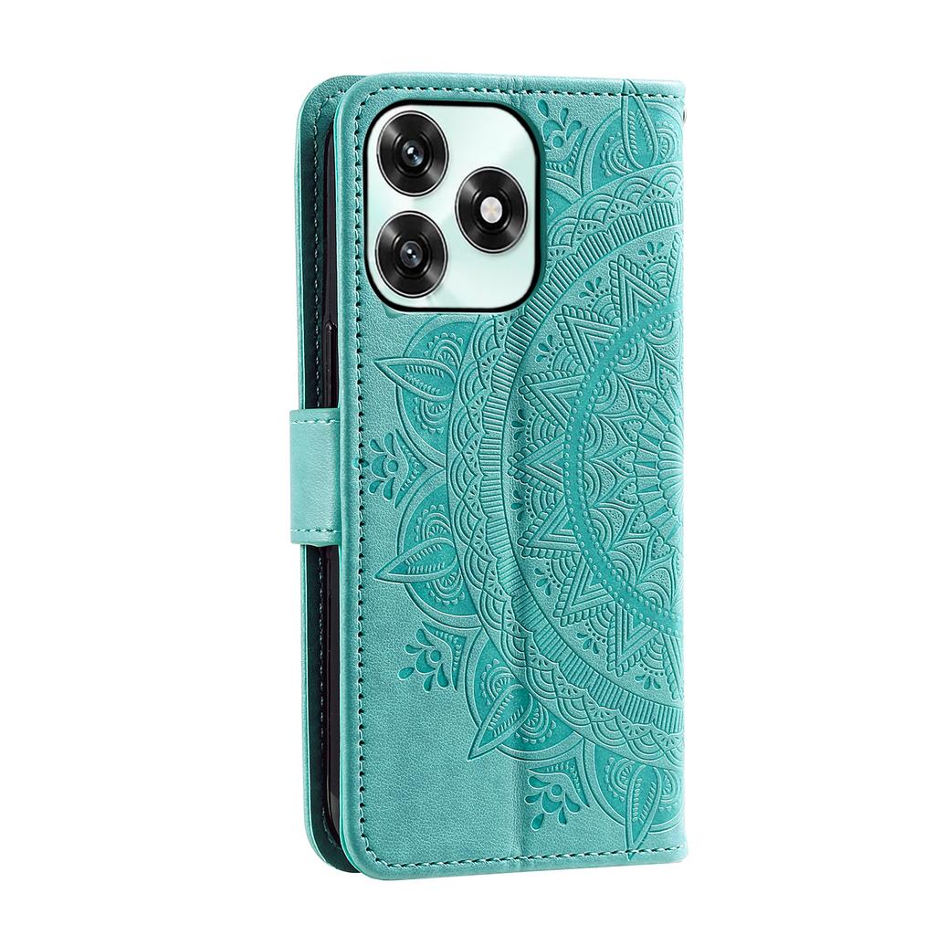 Stand Case For Honor Play10A 4G / X5c Plus 4G / X5c 4G Imprinted Totem PU Leather Wallet Phone Cover with Wrist Strap