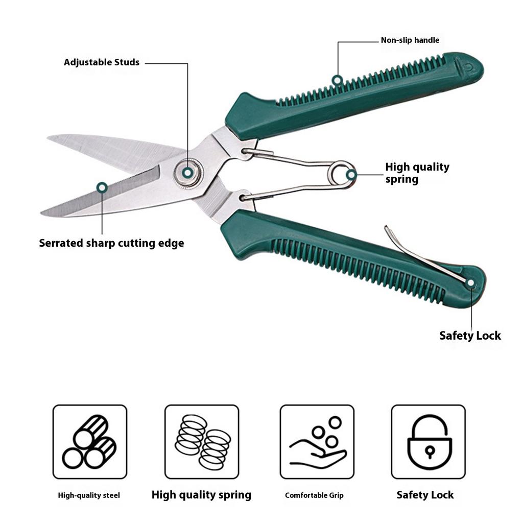 Professional Gardening Pruning Shears Scissors Stainless Steel Blades Ergonomic Handle For Precise Trimming & Plant Care