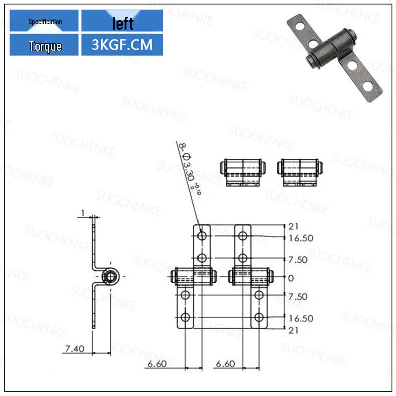 Freely Stop Precision Mini Symmetrical Damping Hinge with Rotating Torque Shaft