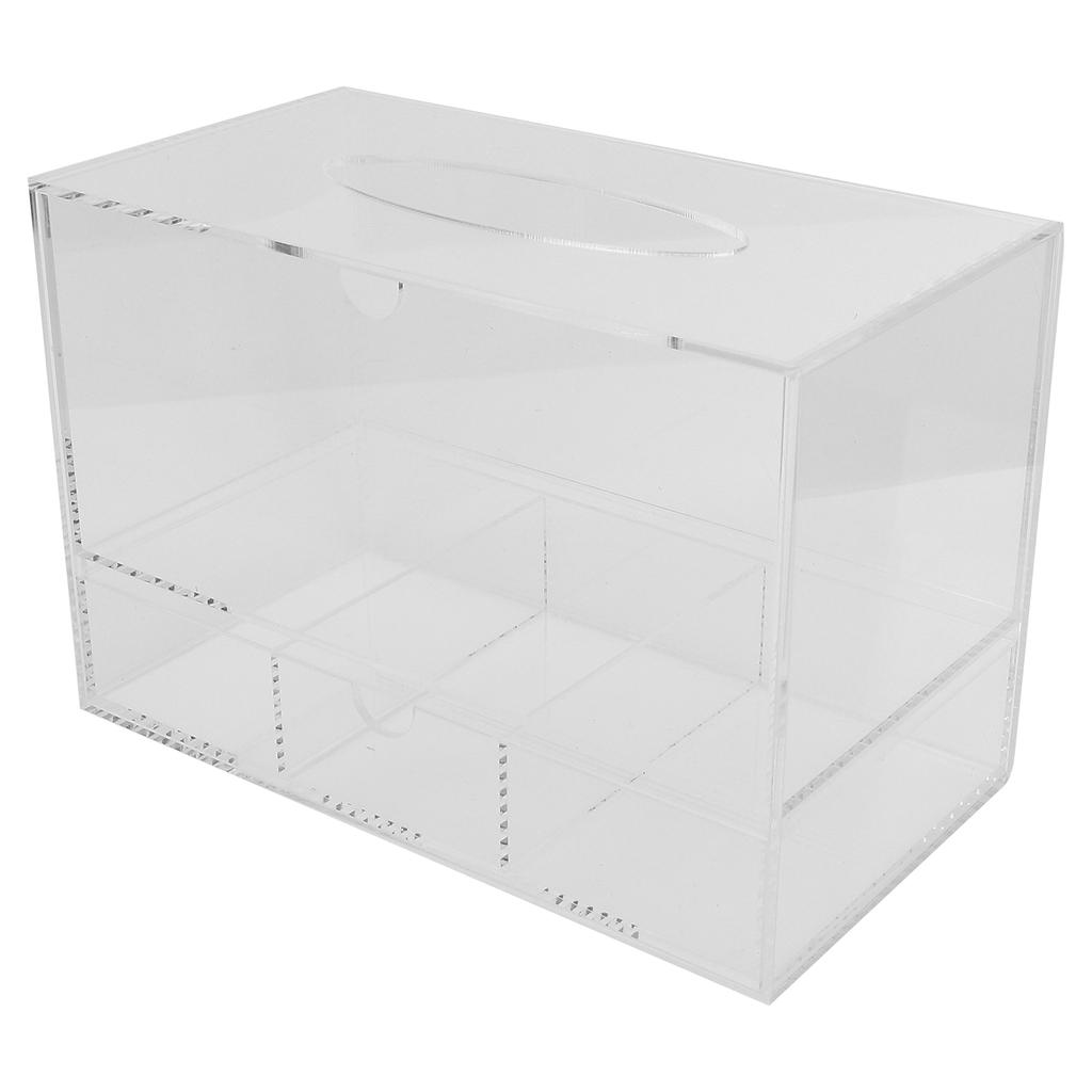 Transparent Acrylic Tissue Storage Box Eyelash Extension Cosmetic Storage Box with Drawer