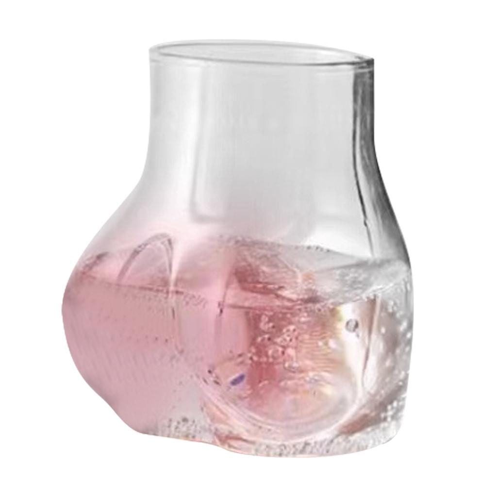 Clear Drinking Cup 3D Butt Shape Glass Whiskey Juices Cup For Cold Juices