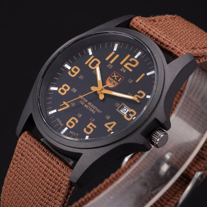 Outdoor Mens Date Stainless Steel Military Sports Analog Quartz Wrist Watch