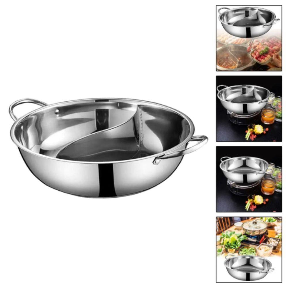 Thick Cooking Pot Stainless Steel Hot Pot Thickened Pot Stockpot Soup Pot  Barbecue Festivals