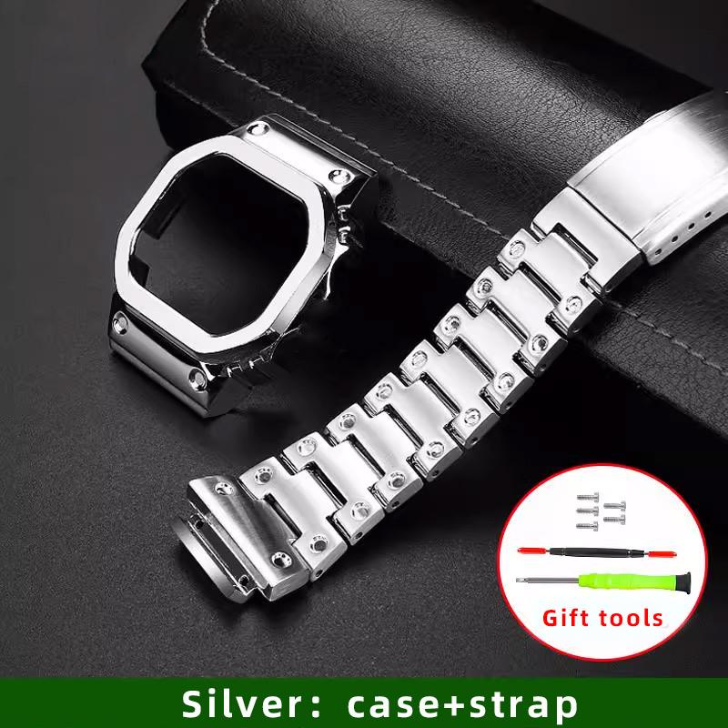 

Mod Kit DWH5600 Case For Casio 3516 DW-H5600 DW-H5600MB modification metal Bezel stainless steel strap Silver Black watch parts DW-H5600