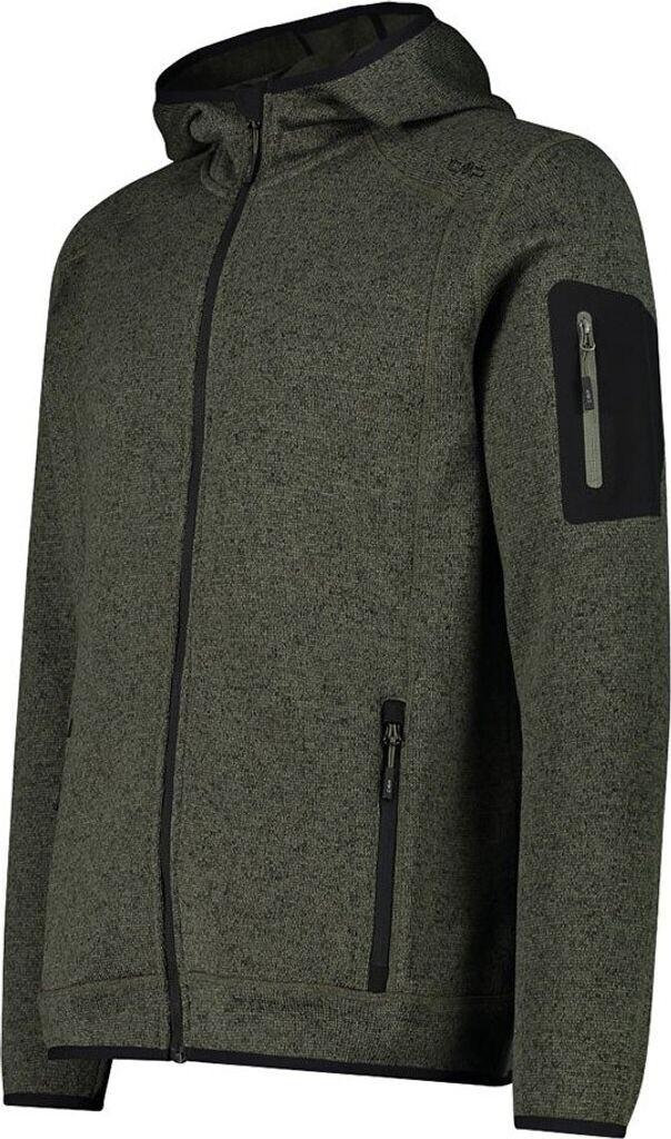 Куртка CMP Man Jacket Knitted Fix Hood (3H60847N) Мужская куртка из плотного флиса Knit-Tech в пеструю полоску с капюшоном (3H60847N) олива/неро