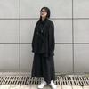 Yohji Yamamoto Dark Style Irregular Shirt for Women, Loose Long Sleeve Shirt with Turn-down Collar, Trendy Unisex Top