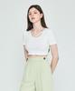 DEPASION Silket Crop Short Sleeve T-Shirt (White)