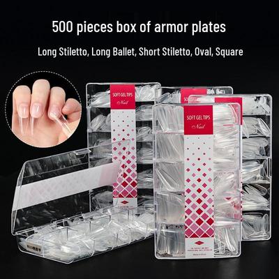 500-Pack Transparent Frosted Traceless Removable False Fingernails - Handmade Wearable Nail Art Stickers
