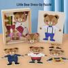 Montessori Toddler Bear Dress-Up Puzzle - Enhances Children's Hands-On Skills and Logical Thinking Abilities.