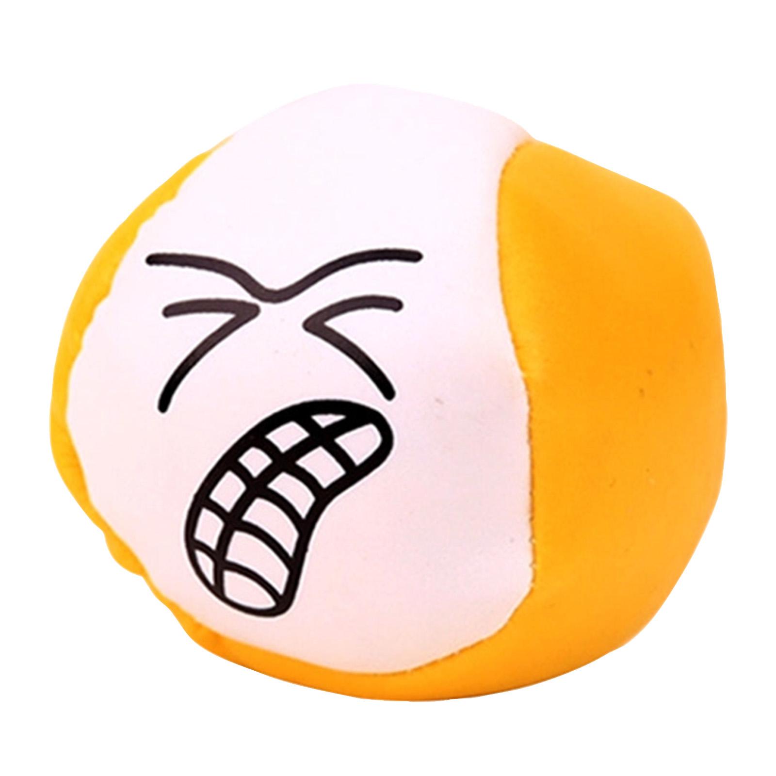 

Soft PU Foam Stress Relief Ball with Cartoon Expression Print Lightweight Handheld Toy for Squeezing and Fidget Use One Size жовтий