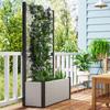 Garden Planter Box with Trellis, Liner for Climbing Plants, Vegetables, Flowers, 90 X 35 X 148 Cm, Mixed-grey