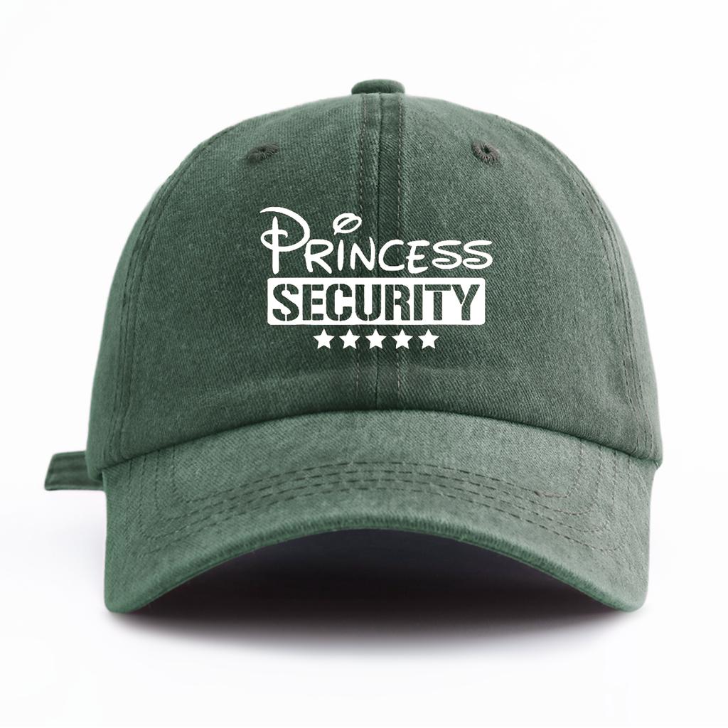 1pc Princess Security Print Washed Baseball Cap for AdultsMinimalist Retro Style Casual Soft Adjustable Dad HatPerfect As Gift