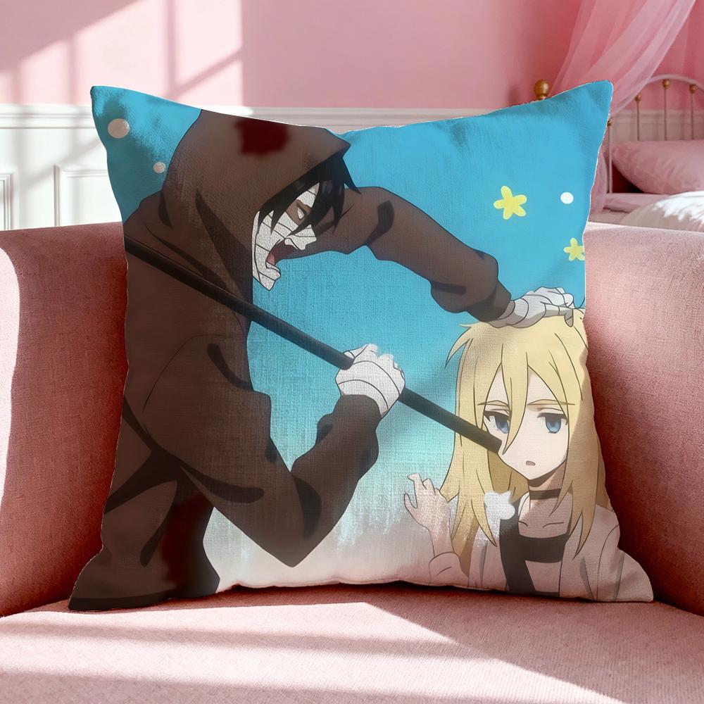 Anime A-Angels Of Death Cushion Cover Breathable Linen Pillowcase Summer Odorless Eco-Friendly Invisible Zipper Washable