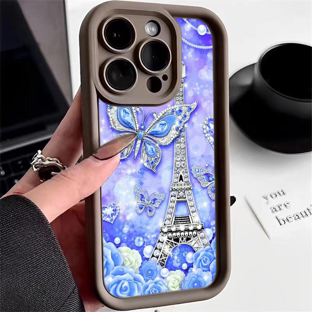 Angel Eye Soft TPU Phone Case for Samsung A05 A04 A10 A30 A13 A23 A53 A14 A24 A34 A54 A15 A25 A35 A55 S20 S23 FE S24 Ultra Ae62 Butterfly Eiffel Tower