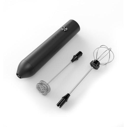Rechargeable Electric Milk Frother - with Two 304 Stainless Steel Mixing Heads, USB Charging, for Latte, Cappuccino, Hot Chocolate, Egg Frothing, Milk