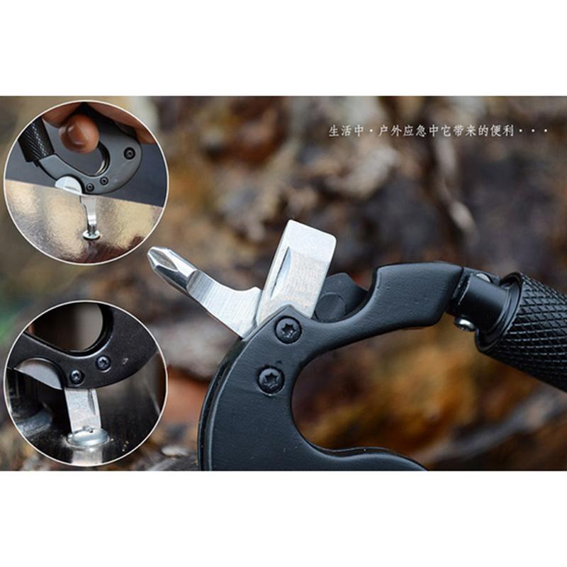 Multifunctional Aluminum Camping Knife Carabiner Keychain Clip with Bottle Opener for Outdoor Activities