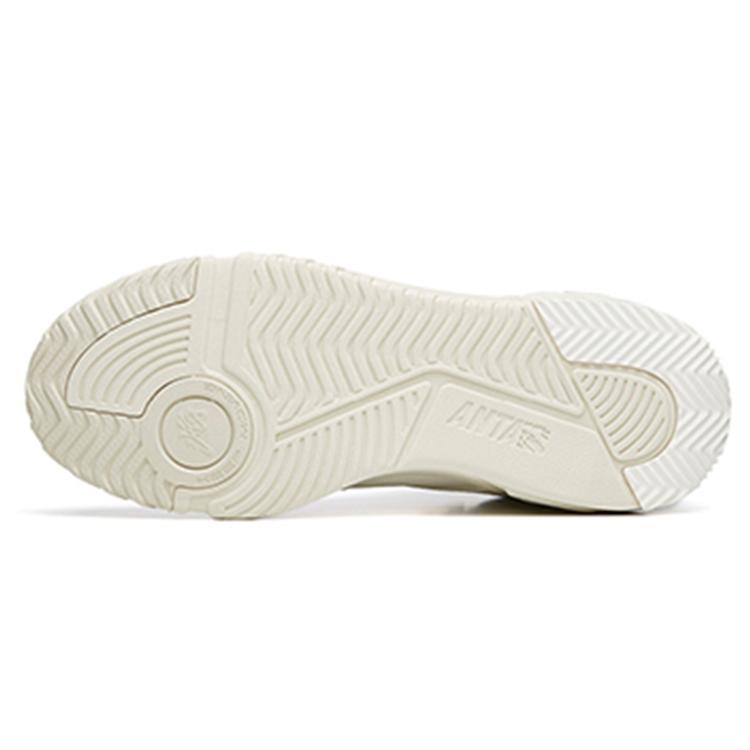 Anta Life Collection, Flame Slip Resistant Abrasion Resistant High Top Skateboard Shoes Men's White Gray 112238090R-1