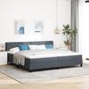 Lit Sommier vidaXL Avec Matelas Gris Foncé 200x200 Cm Velours 3341541