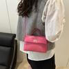 Summer New Solid Color Fashionable Simple Casual Commuting Lock Fashion Crossbody Shoulder Small Square Women's Bag