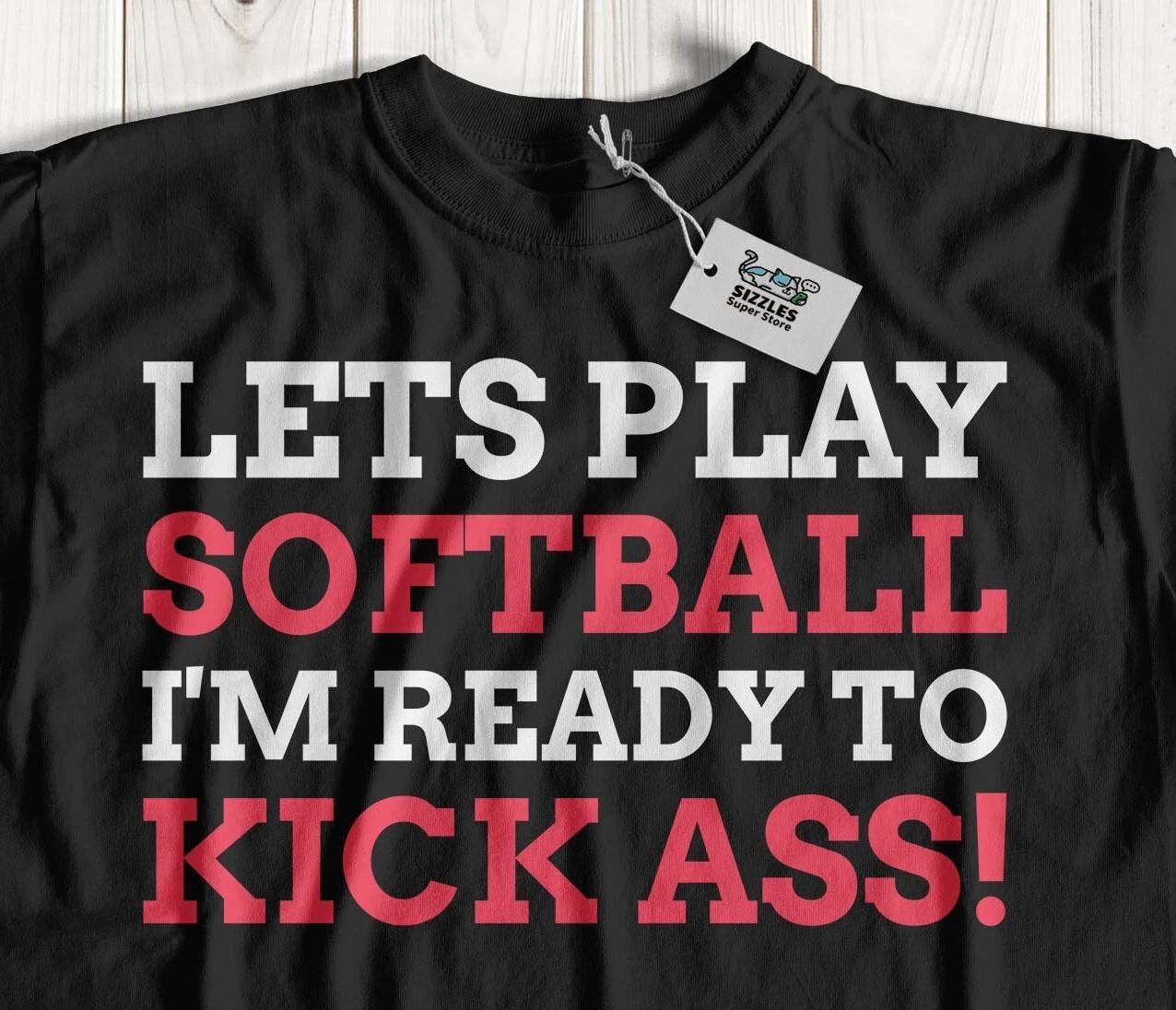 Unisex Funny Let s Play Softball T-Shirt Mush Ball And Softball Player Gifts M