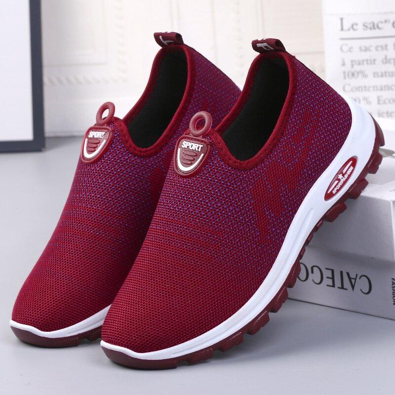 Walking Shoes Women's Autumn New Comfortable Cloth Shoes Women's One-pedal Gary Cloth Shoes