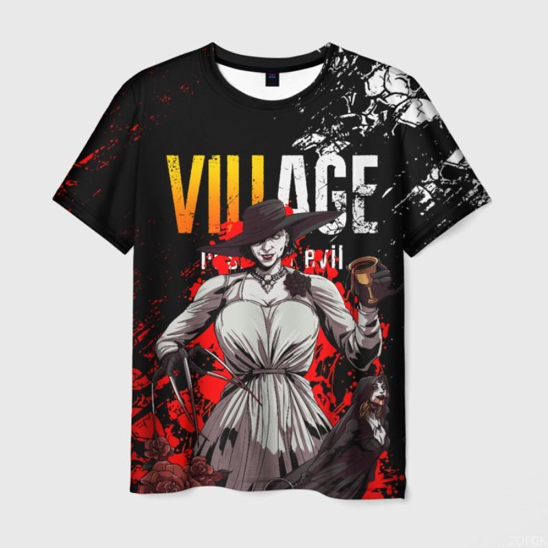 Latest Popular Horror Game Resident Evil 3 Printed Men's T-shirt 3D Biohazard Fashion Loose Short Sleeved T-shirt Street Wear