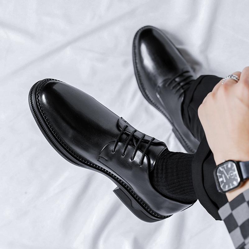 Invisible Inner Heightening Leather Shoes Martin Boots Cotton Business Dress Wedding Groom Chelsea Boots