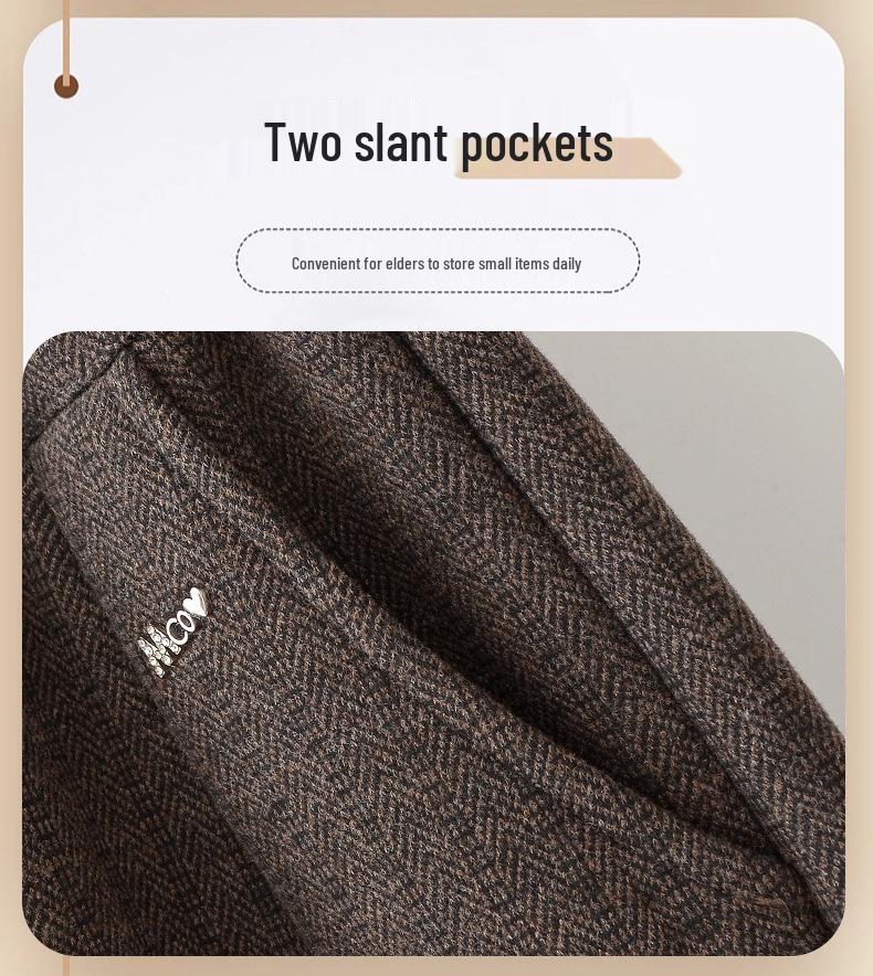 Grandma's Fleece-Lined Warm Straight-Leg Pants: Casual for Autumn and Winter, Perfect for Middle-Aged and Elderly Women