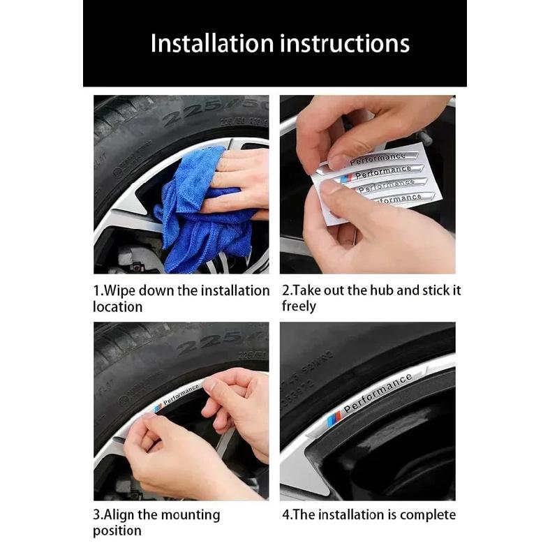 -Car Rim Aluminum Stickers Decoration for BMW E36 E39 E46 E60 E90 F10 F30 E93 G11 G12 M3 X3 X5 X6 X1 X2 E92 E87 Car Accessories