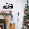 Metallwandkunst mit Weihnachtsbaum, Schneemann und Rentier – Schild für draußen und Wanddekoration für drinnen – Festliches Feiertagsschild