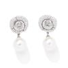 New product temperament: diamond-inlaid white rose stud earrings, simple and versatile, imitation pearl earrings, 925 silver needle earrings, earrings