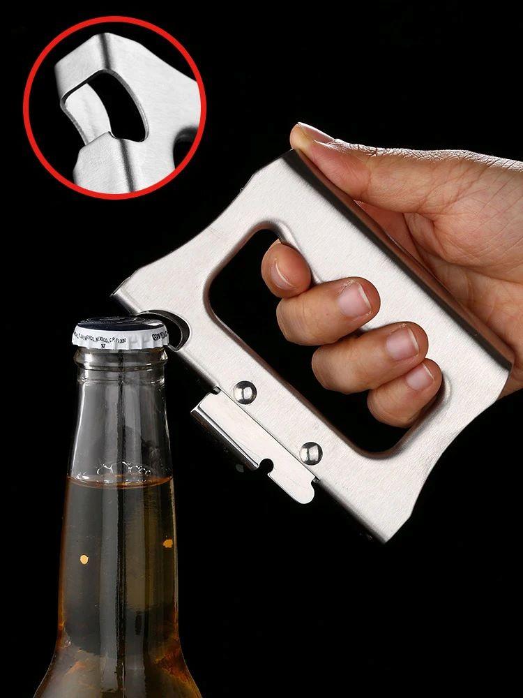 Ouvre-bouteille multifonctionnel épais en acier inoxydable Ouvre-boîte style japonais Portable Rapide et facile à utiliser pour les aliments en conserve