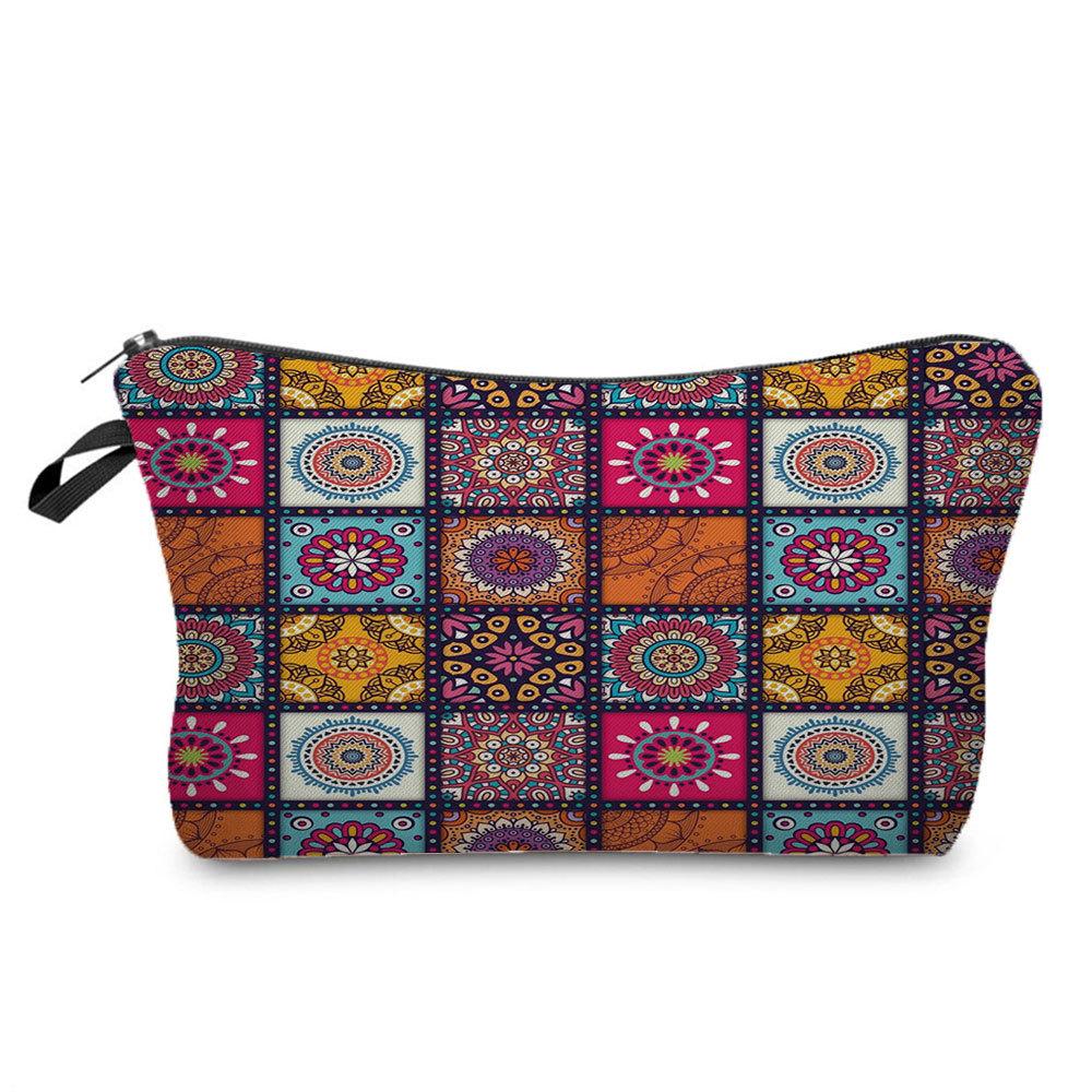 Women Flower Print Cosmetic Bag Toiletries Organize Travel Storage Case 6694
