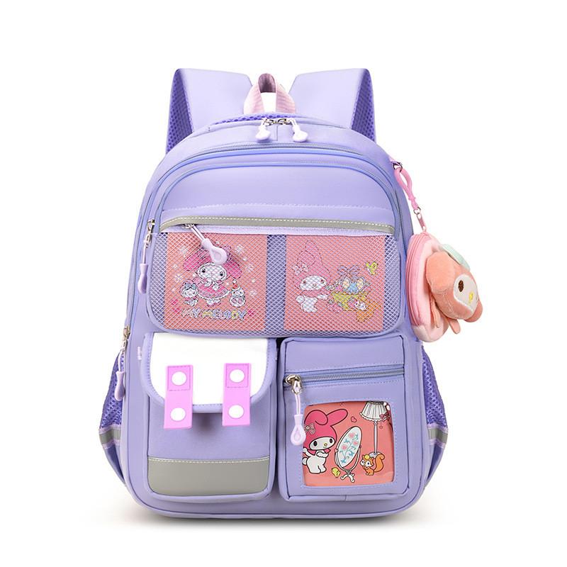 Lightweight Nylon Student Backpack With Color Blocked Design For Young Children