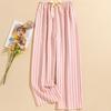 Women's Casual Fashion Sleep Pants Striped Loungewear Pants Wearable As Outerwear High-Waisted Pants