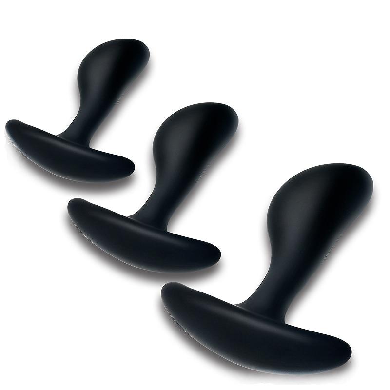 3Pcs / Set Black Silicone Butt Plug Anal Vagina Prostate Massager Sex Toys Prostate Stimulators