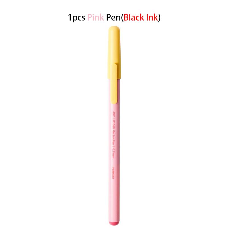 KACO JOY Gel Pen 0.5mm Black Fun Capped Biscuit Stick Style Frosted Body Daily Writing Pens 1600m Large Capacity School Supplies