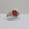 Oval Cab Red Coral Gemstone 925 Sterling Silver Ring, Geniune Zodic Style Red Coral Ring