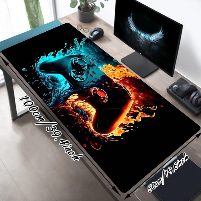 1PC gamepad fire Oversized Mouse Pad - Non-Slip Rubber Base Perfect for Office School Esports Home Decor Desk Mat 150A