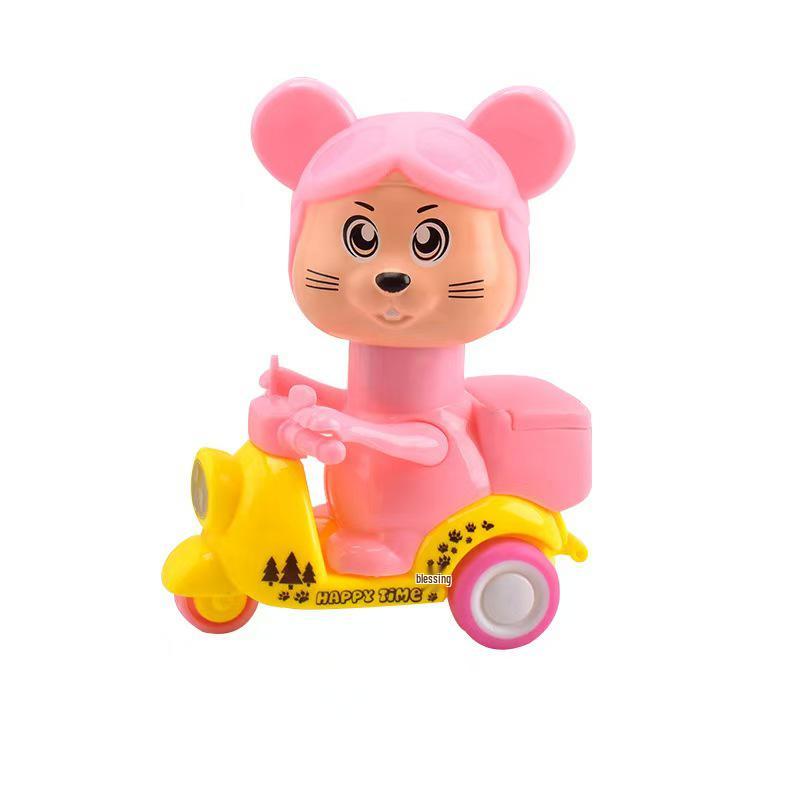Little Duck Pull-Back Gliding Toy Motorcycle for Kids - Cartoon Educational Toddler Toy