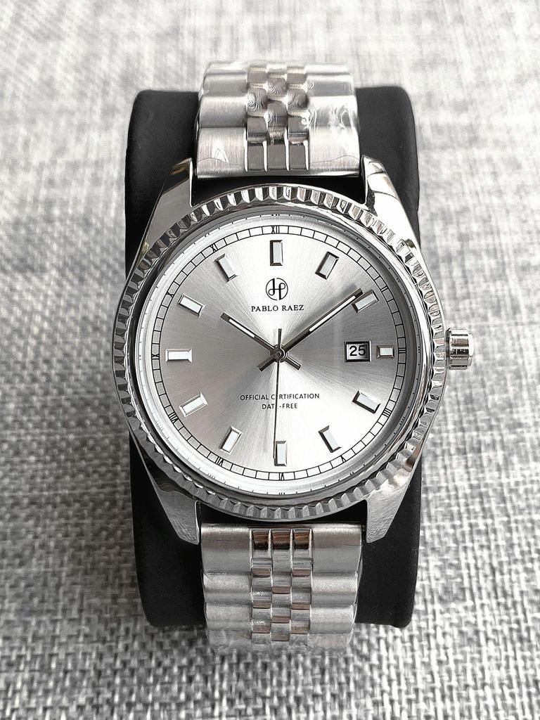 PABLO RAEZ Men's Quartz Business Casual Waterproof Steel Watch with Calendar