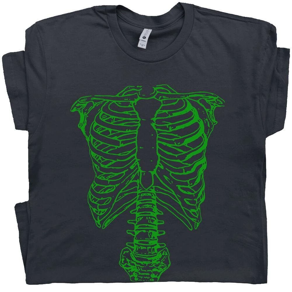 

Green Skeleton T Shirt Vintage Spinal Tap Spine Ribs Movie Tee 70s 80s Halloween M