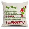 Green-haired Monster Pillow Cover Linen Christmas Pillow Cover Living Room Sofa Lumbar Cushion Cover