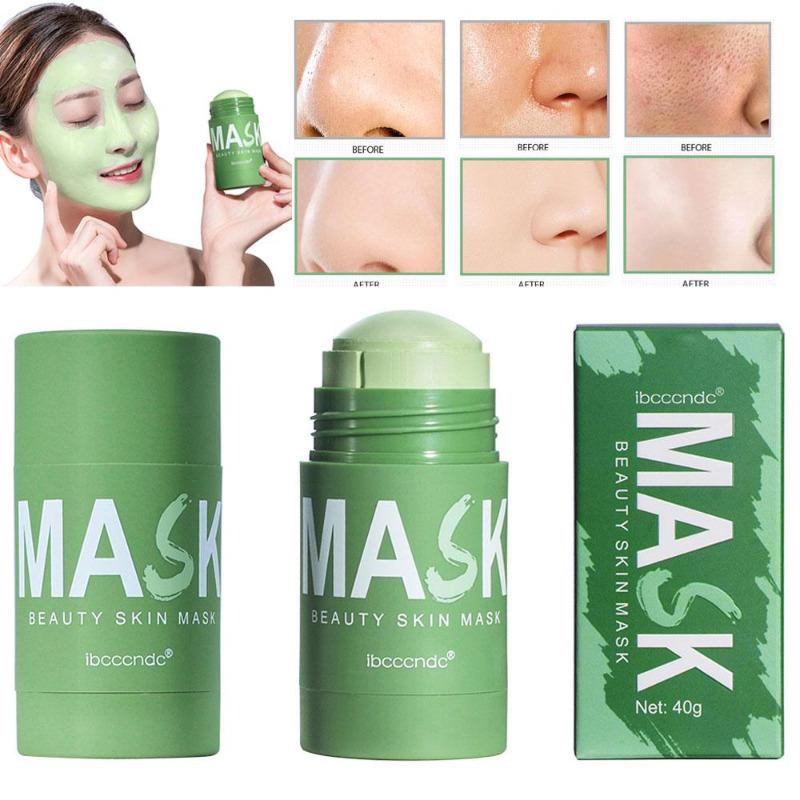 Green Tea Extract Mud Mask For Face Gentle Cleansing Blackheads Acne Remover Oil Control 40g