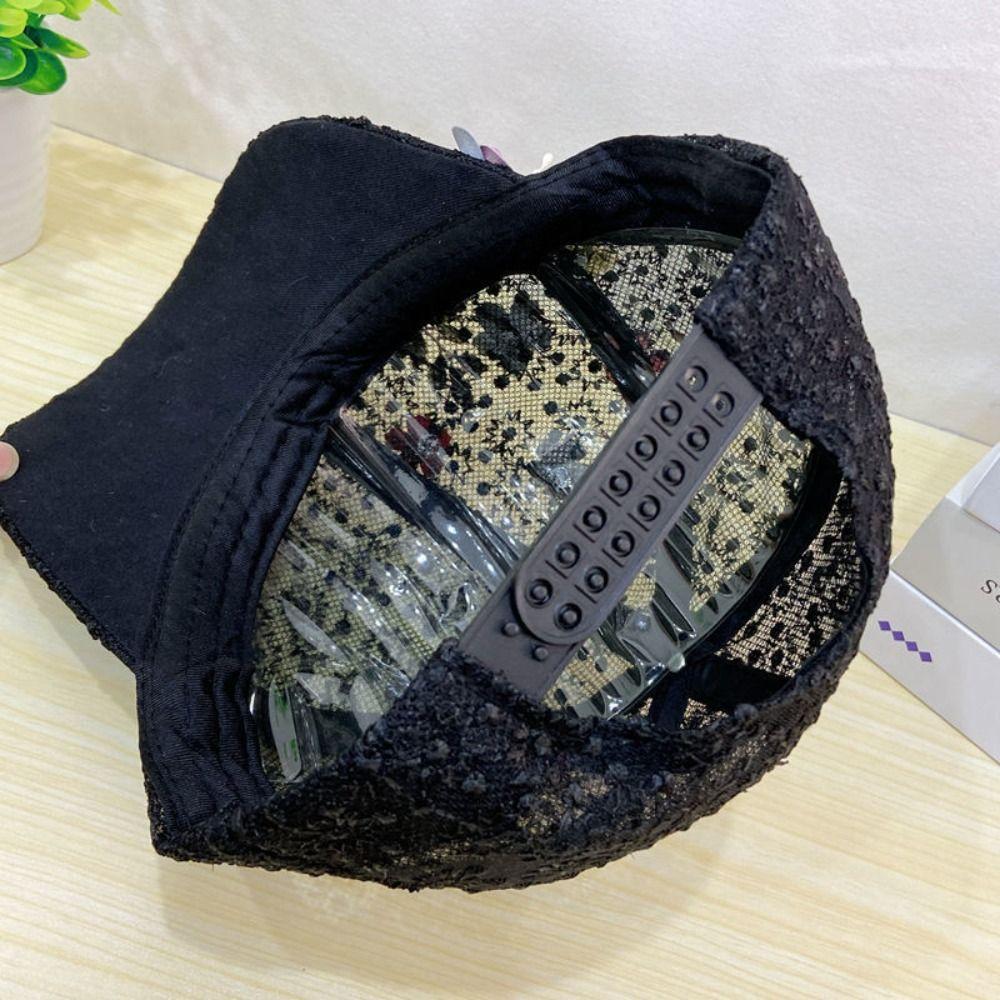 Flower Decor Floral Lace Baseball Cap Hollow Outdoor Sun Hat Streetwear Hat  For Women Girls