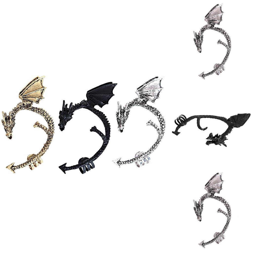 Unisex Dragon Ear Jewelry With Electroplated Alloy And Punk Style For Spring Collection